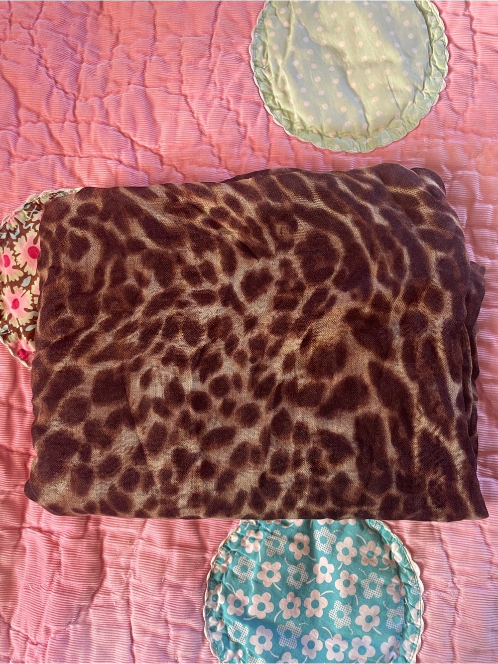 Lauren Ralph Lauren Brown Leopard Print Wrap Scarf NWOT